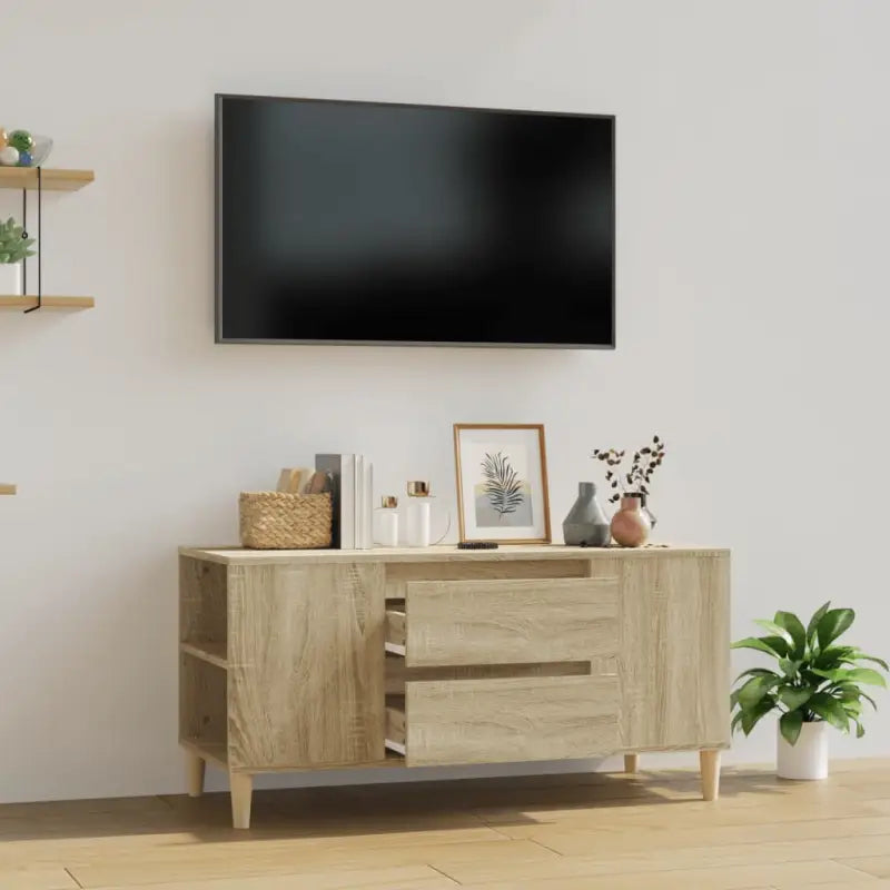 Tv-meubel in Scandinavische stijl van bewerkt hout met moderne charme - Sonoma eiken / 1 - Tv-meubels