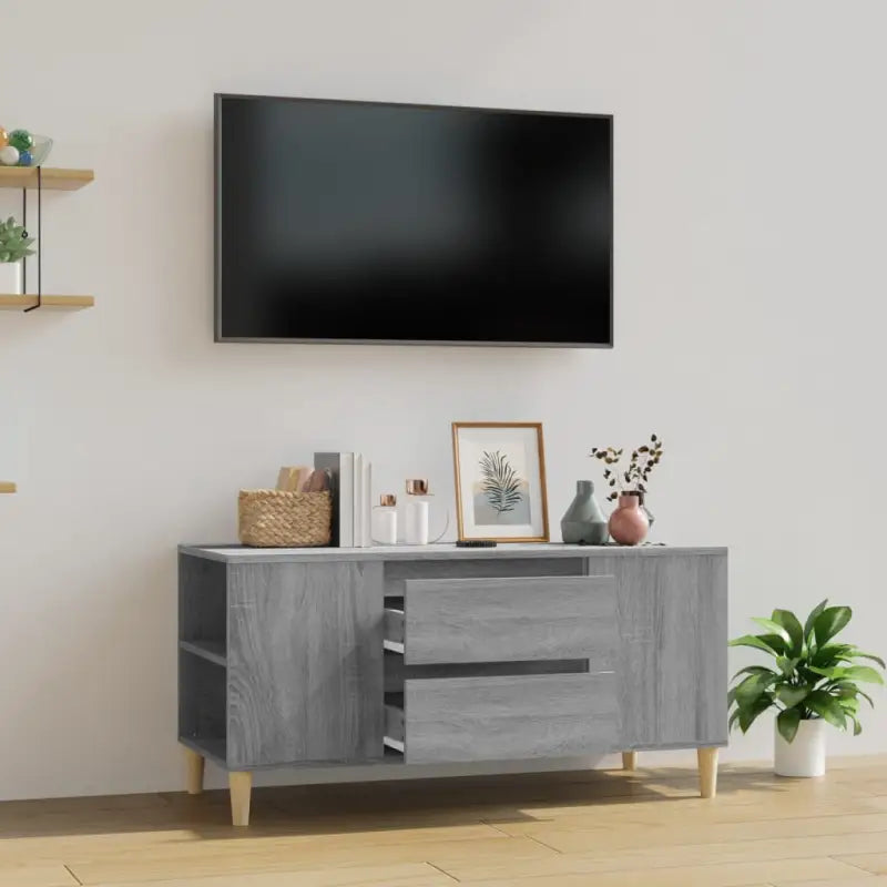 Tv-meubel in Scandinavische stijl van bewerkt hout met moderne charme - Grijs sonoma / 1 - Tv-meubels