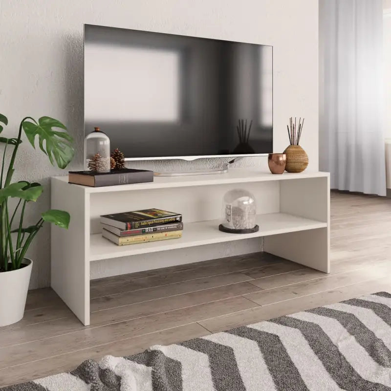 Tv-meubel in vintage stijl met bewerkt hout en open vakken - Wit / 1 - Tv-meubels
