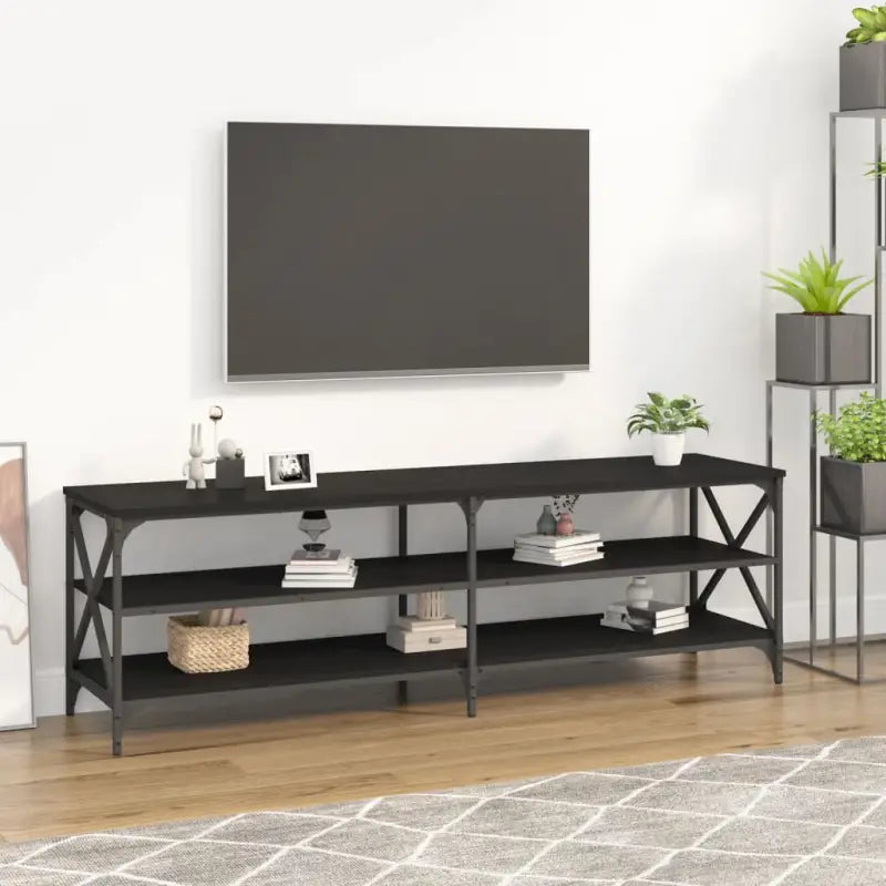 Tv-meubel met bewerkt hout en aanpasbare poten in industrieel vintage design - Tv-meubels