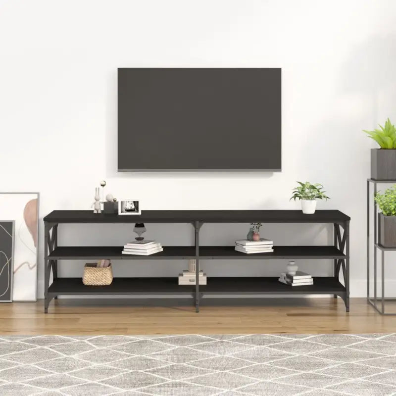 Tv-meubel met bewerkt hout en aanpasbare poten in industrieel vintage design - Tv-meubels