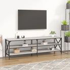 Tv-meubel met bewerkt hout en aanpasbare poten in industrieel vintage design - Grijs sonoma / 1 / 160 cm - Tv-meubels