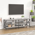 Tv-meubel met bewerkt hout en aanpasbare poten in industrieel vintage design - Grijs sonoma / 1 / 140 cm - Tv-meubels