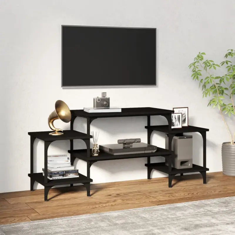 Tv-meubel met bewerkt hout en aanpasbare poten voor een stijlvolle kamer - Zwart / 1 / 117 cm - Tv-meubels