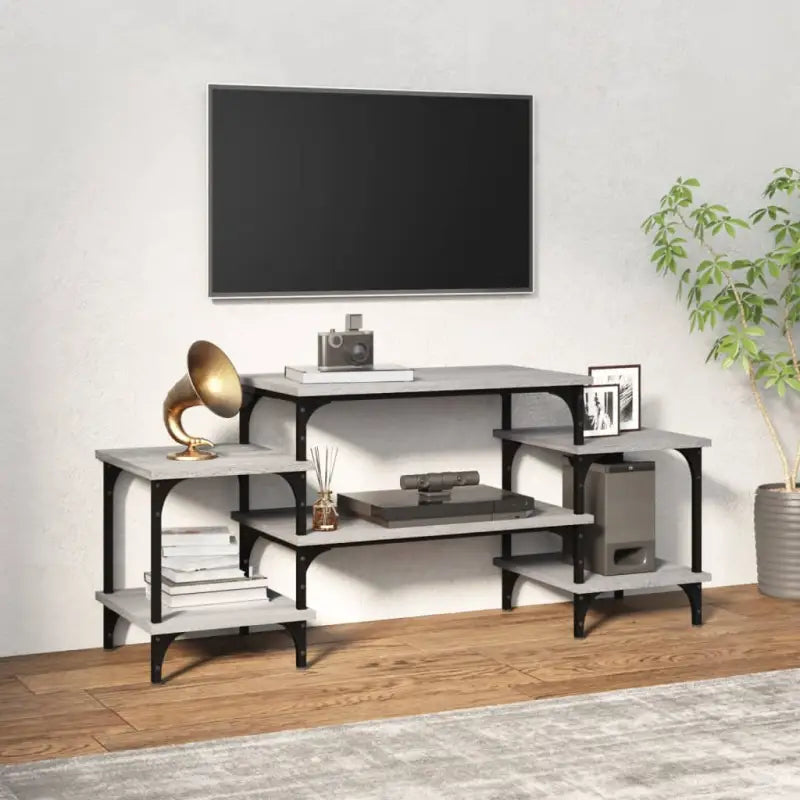 Tv-meubel met bewerkt hout en aanpasbare poten voor een stijlvolle kamer - Grijs sonoma / 1 / 117 cm - Tv-meubels