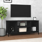Tv-meubel met bewerkt hout en aanpasbare poten voor een trendy uitstraling - Zwart / 1 - Tv-meubels