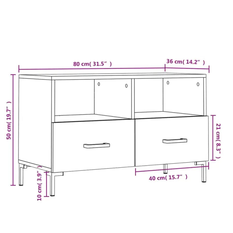 Tv-meubel met bewerkt hout en ijzeren poten voor een moderne look - Tv-meubels