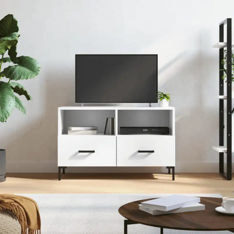 Tv-meubel met bewerkt hout en ijzeren poten voor een moderne look - Tv-meubels