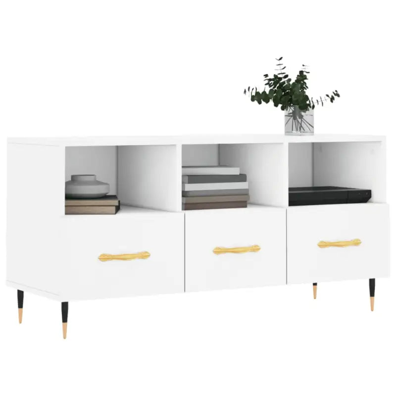 Tv-meubel met bewerkt hout en ijzeren poten voor een stijlvolle uitstraling - Tv-meubels