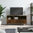 Tv-meubel met bewerkt hout en ijzeren poten voor een trendy uitstraling - Tv-meubels