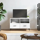 Tv-meubel met bewerkt hout en ijzeren poten voor een trendy uitstraling - Wit / 1 - Tv-meubels