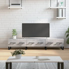 Tv-meubel met bewerkt hout en ijzeren poten voor een trendy uitstraling - Betongrijs / 1 - Tv-meubels