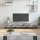 Tv-meubel met bewerkt hout en ijzeren poten voor een trendy uitstraling - Grijs sonoma / 1 - Tv-meubels