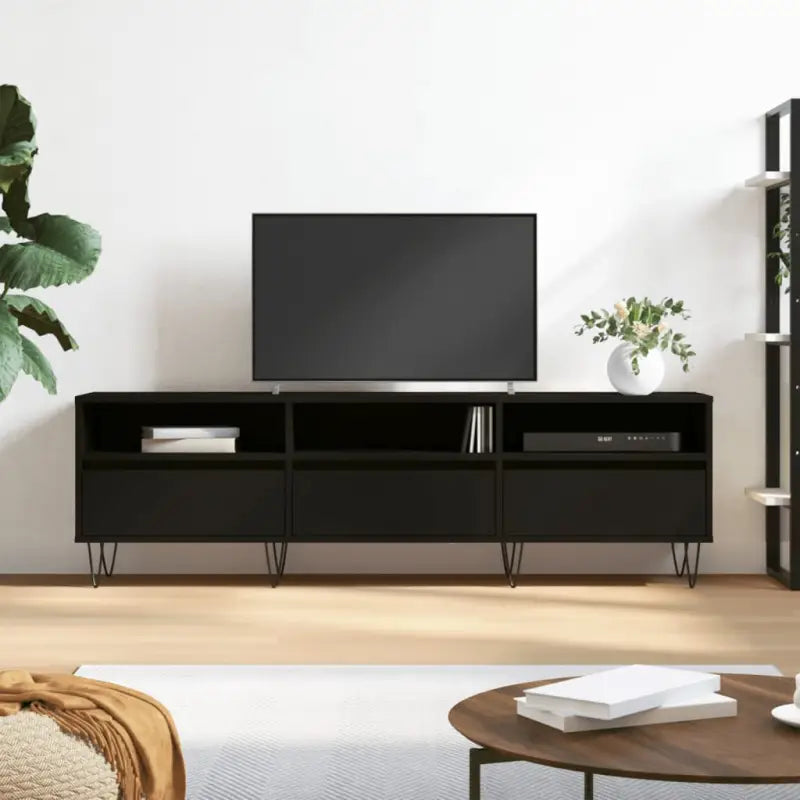 Tv-meubel met bewerkt hout en ijzeren poten voor mooie opbergruimte - Tv-meubels