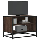 Tv-meubel met bewerkt hout en industrieel metalen frame - bruin eikenkleur / 1 / 61 cm - Tv-meubels