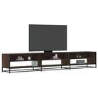 Tv-meubel met bewerkt hout en industrieel metalen frame - bruin eikenkleur / 1 / 270 cm - Tv-meubels