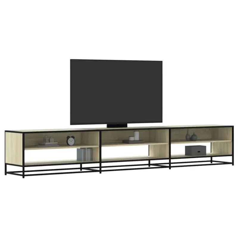 Tv-meubel met bewerkt hout en industrieel metalen frame - Sonoma eiken / 1 / 270 cm - Tv-meubels