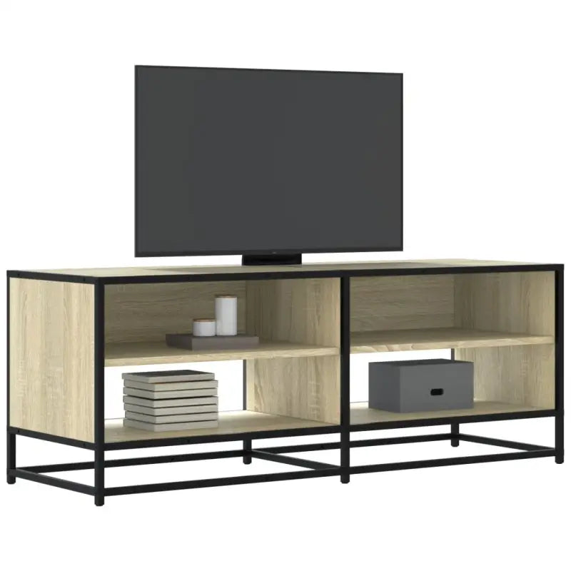 Tv-meubel met bewerkt hout en industrieel metalen frame - Sonoma eiken / 1 / 120.5 cm - Tv-meubels