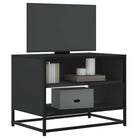Tv-meubel met bewerkt hout en industrieel metalen frame - Zwart / 1 / 61 cm - Tv-meubels