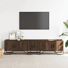 Tv-meubel met bewerkt hout en metalen handgrepen voor veel opbergruimte - Tv-meubels