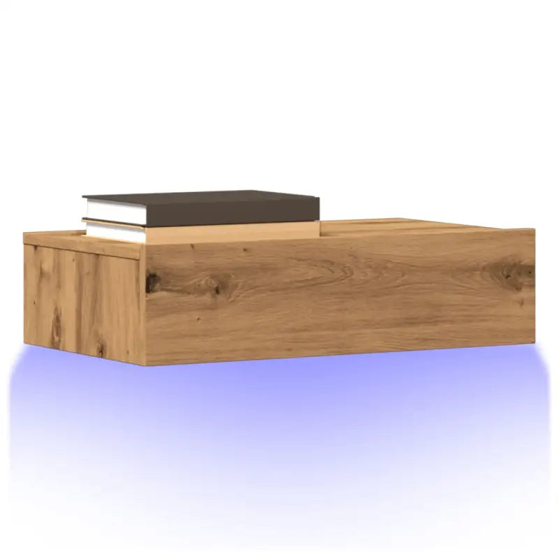 Tv-meubel met bewerkt hout en rgb led-verlichting voor een moderne look - artisanaal eikenkleurig / 2 / 60 cm