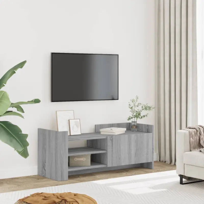 Tv-meubel met bewerkt hout en veel opbergruimte voor woonkamer of slaapkamer - Grijs sonoma / 1 / 100 cm - Tv-meubels