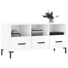 Tv-meubel met bewerkt hout ijzeren poten en hoogglans wit design - Tv-meubels