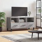 Tv-meubel met bewerkte hout en ijzeren poten voor een trendy kamer - Grijs sonoma / 1 - Tv-meubels
