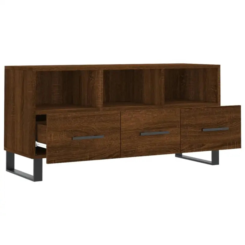 Tv-meubel met bewerkte hout en ijzeren poten voor een trendy kamer - Tv-meubels