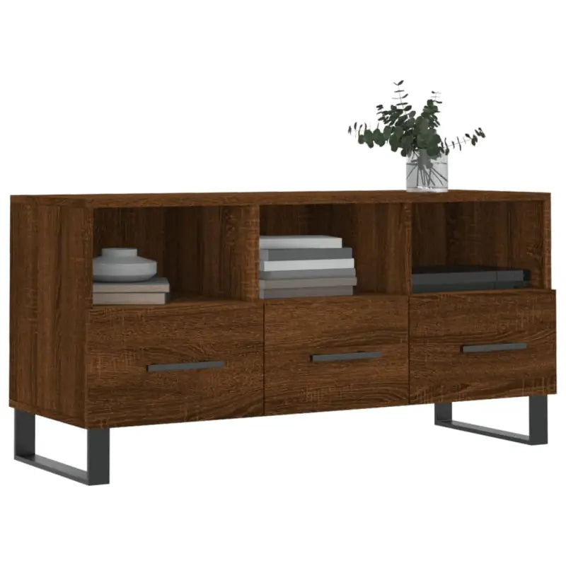 Tv-meubel met bewerkte hout en ijzeren poten voor een trendy kamer - Tv-meubels