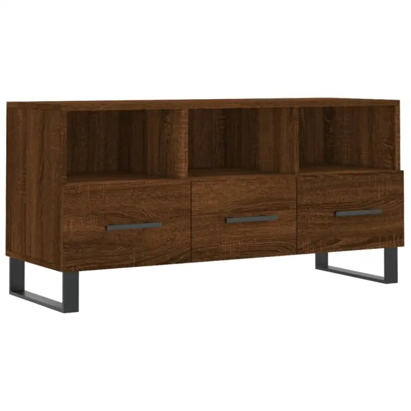 Tv-meubel met bewerkte hout en ijzeren poten voor een trendy kamer - Tv-meubels