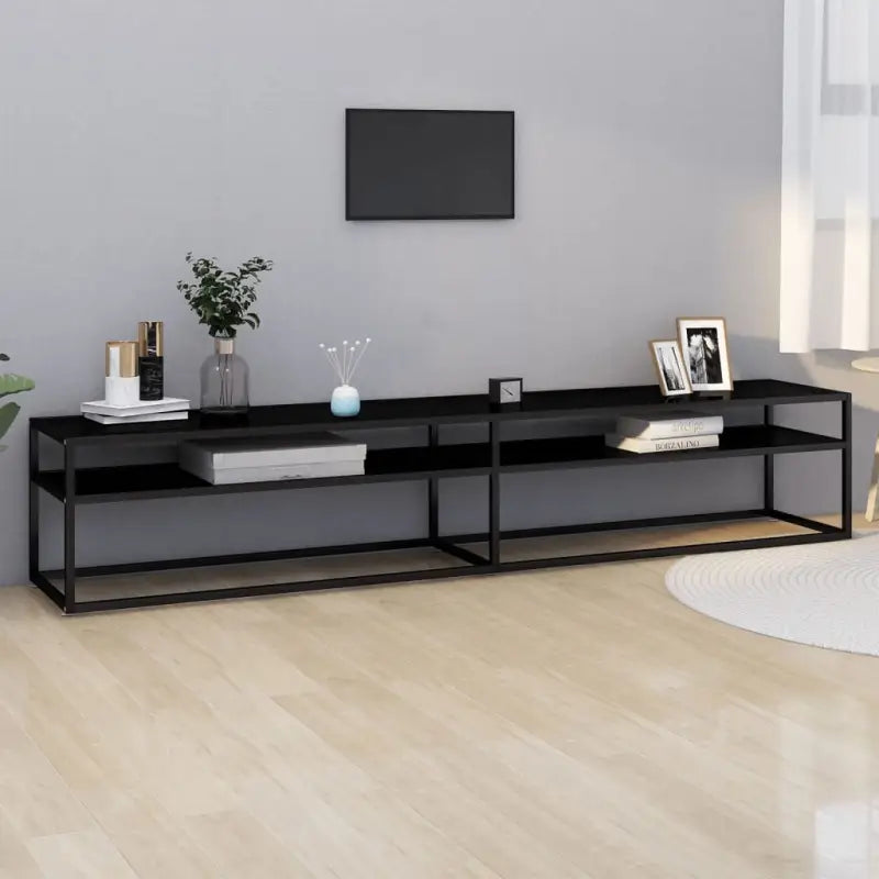 Tv-meubel met gehard glas een strak en stabiel ontwerp - Zwart / 1 / 220 cm - Tv-meubels
