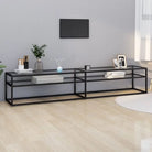Tv-meubel met gehard glas een strak en stabiel ontwerp - Zwart en transparant / 1 / 220 cm - Tv-meubels