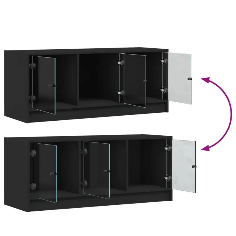 Tv-meubel met glazen deuren en bewerkt hout voor een stijlvolle look - Tv-meubels