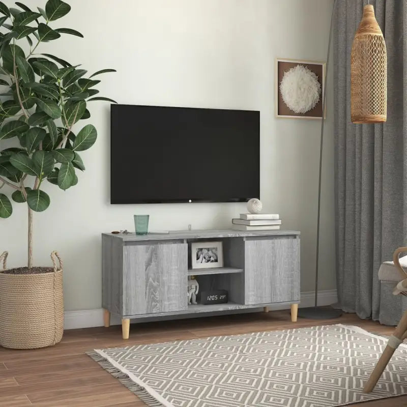 Tv-meubel met houten poten in Scandinavisch design - Grijs sonoma / 1 - Tv-meubels