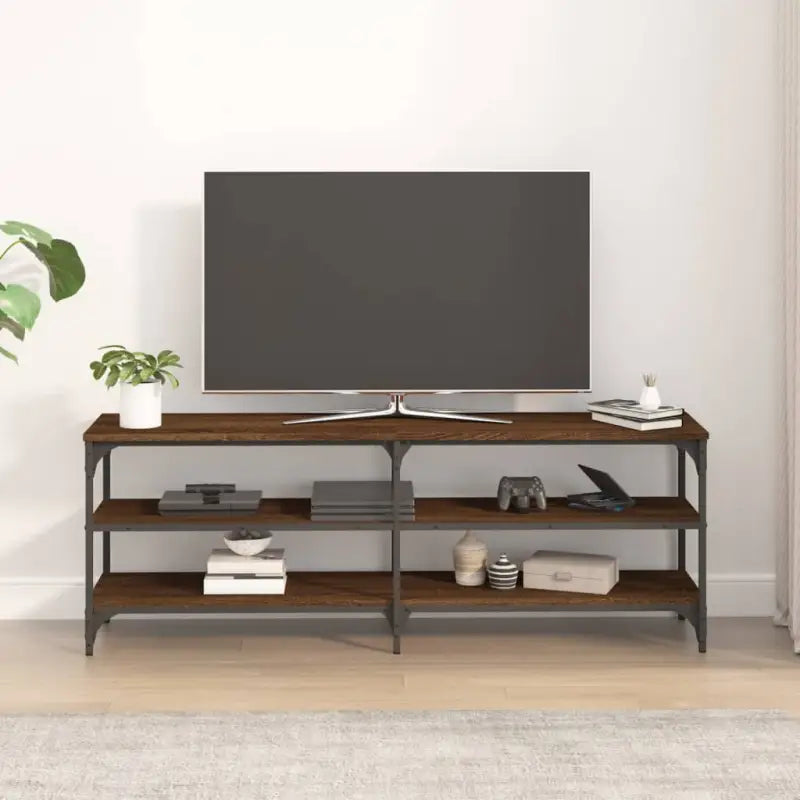 Tv-meubel met industrieel ontwerp en bewerkt hout met verstelbare poten - Tv-meubels