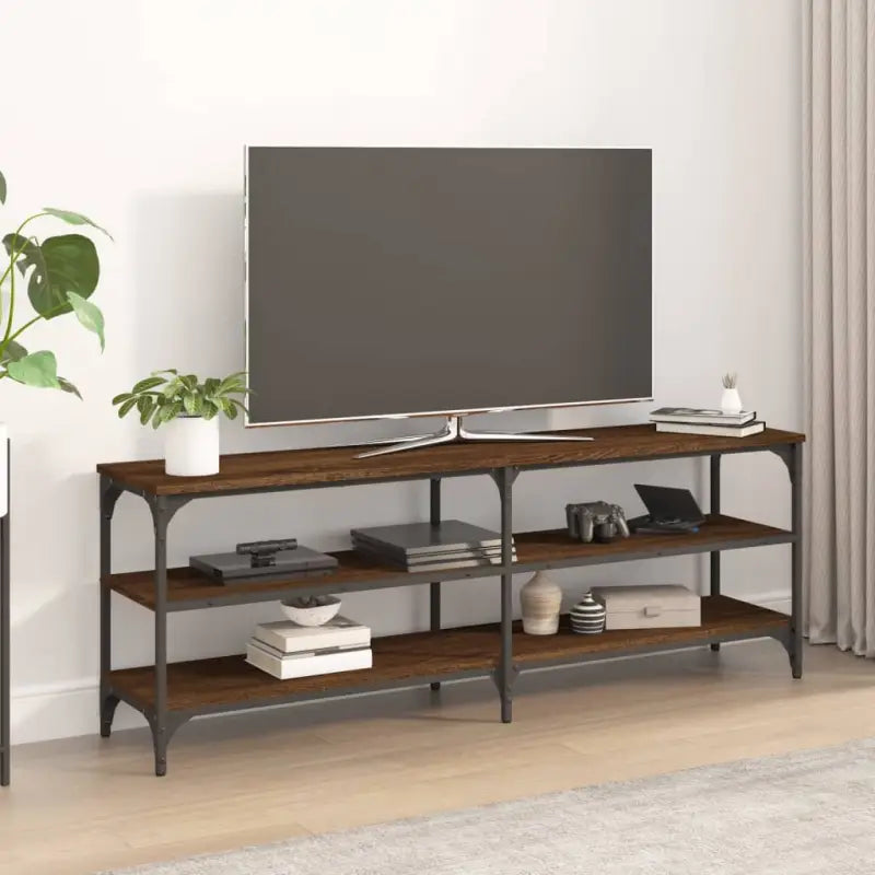 Tv-meubel met industrieel ontwerp en bewerkt hout met verstelbare poten - Tv-meubels