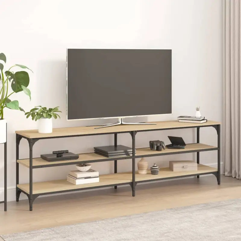 Tv-meubel met industrieel ontwerp en bewerkt hout met verstelbare poten - Sonoma eiken / 1 / 160 cm - Tv-meubels