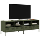 Tv-meubel met koudgewalst staal en verstelbare schroefpoten - Olijfgroen / 1 / 135 cm - Tv-meubels