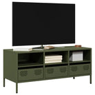 Tv-meubel met koudgewalst staal en verstelbare schroefpoten - Olijfgroen / 1 / 101.5 cm - Tv-meubels