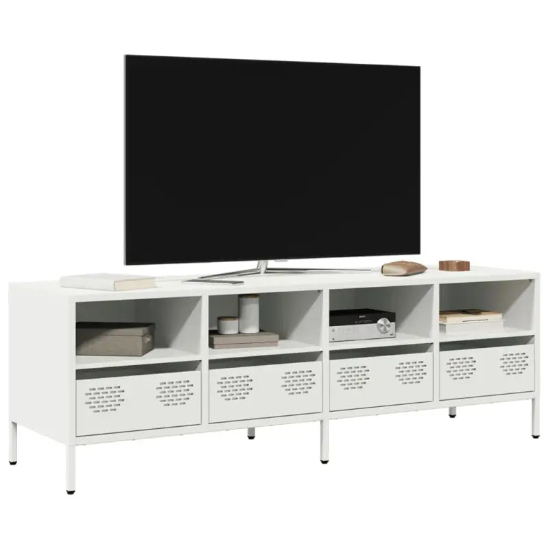 Tv-meubel met koudgewalst staal en verstelbare schroefpoten - Wit / 1 / 135 cm - Tv-meubels
