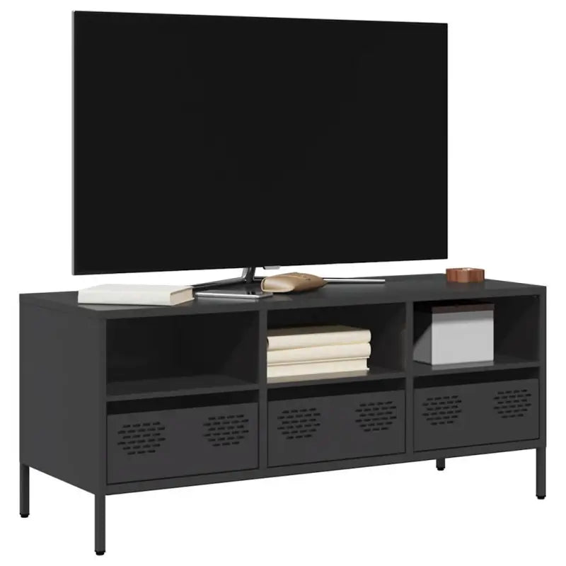 Tv-meubel met koudgewalst staal en verstelbare schroefpoten - Zwart / 1 / 101.5 cm - Tv-meubels