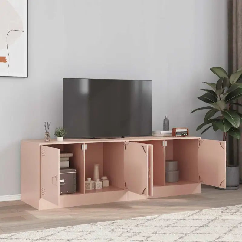 Tv-meubel met koudgewalst staal voor een trendy en stabiel design - Roze / 2 - Tv-meubels