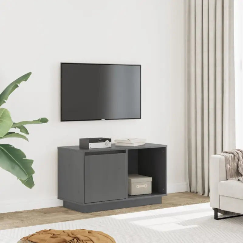 Tv-meubel met massief grenenhout en modern design - Grijs / 1 - Tv-meubels