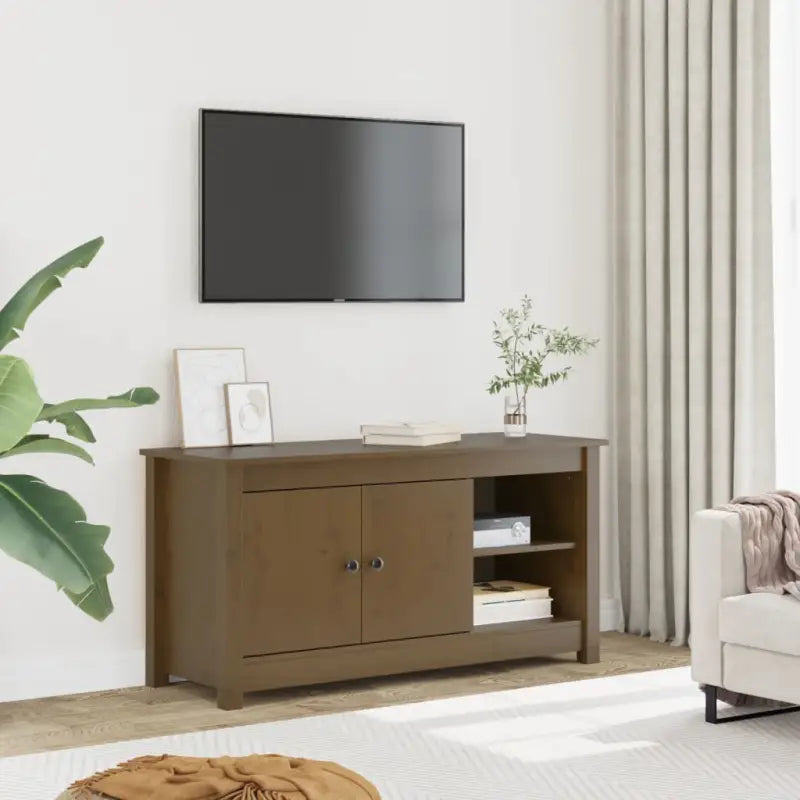 Tv-meubel met massief grenenhout voor een strak en trendy interieur - Honingbruin / 1 - Tv-meubels