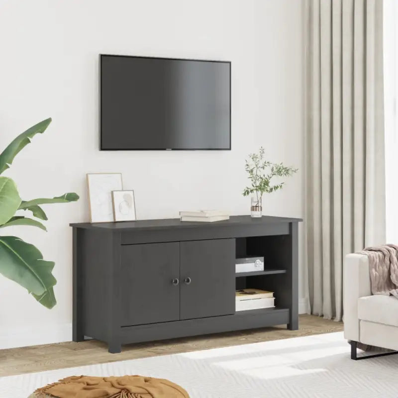 Tv-meubel met massief grenenhout voor een strak en trendy interieur - Grijs / 1 - Tv-meubels