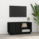 Tv-meubel met massief grenenhout voor een trendy en natuurlijk interieur - Zwart / 1 - Tv-meubels