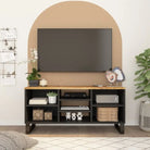 Tv-meubel met massief mangohout en bewerkt hout voor een trendy kamer - Lichtbruin / 1 - Tv-meubels