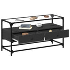 Tv-meubel met metalen frame en glazen blad voor een industrieel interieur - Tv-meubels