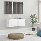 Tv-meubel met neerklapbare deuren en bewerkt hout voor een stijlvolle kamer - Wit / 1 / 80 cm - Tv-meubels